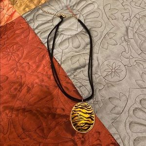 Vintage looking Zebra Print Necklace